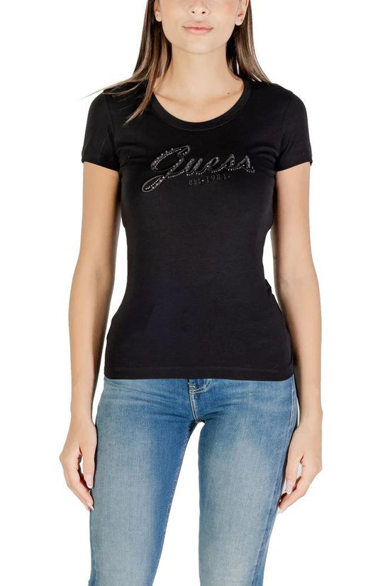 Guess Schwarzes Baumwoll-T-Shirt by Guess