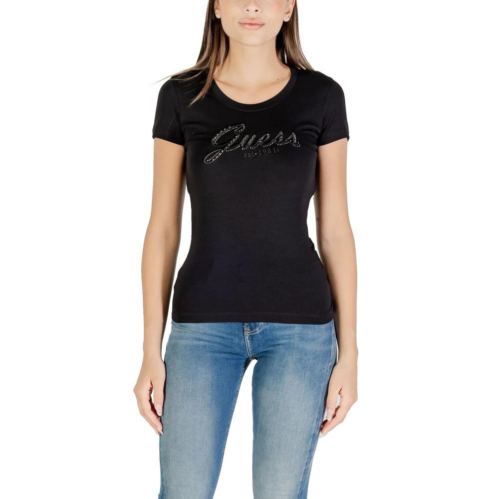 Guess Schwarzes Baumwoll-T-Shirt by Guess