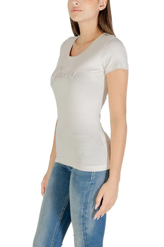 Guess Beige Cotton T-Shirt by Guess