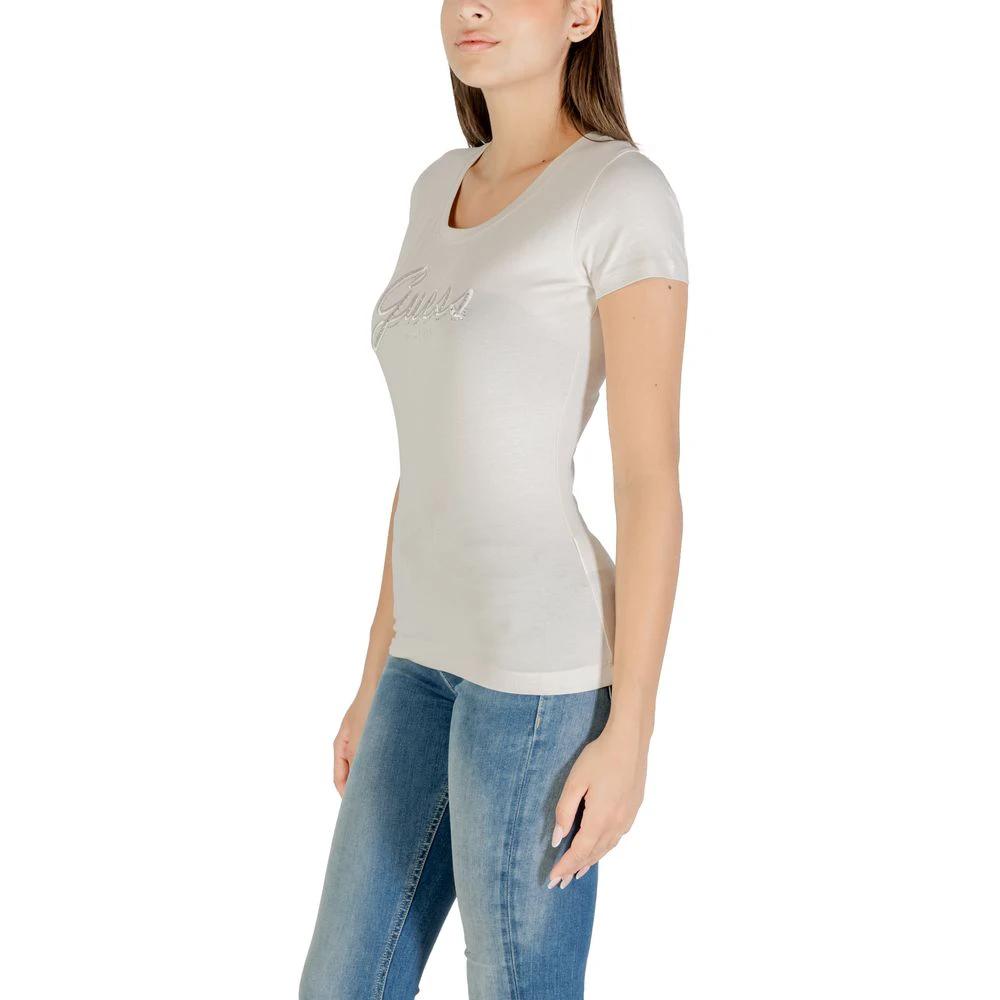 Guess Beige Cotton T-Shirt by Guess