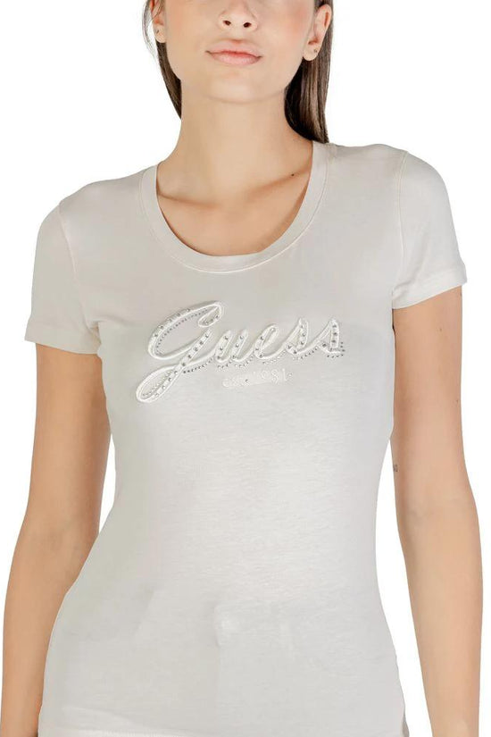 Guess Beige Cotton T-Shirt by Guess