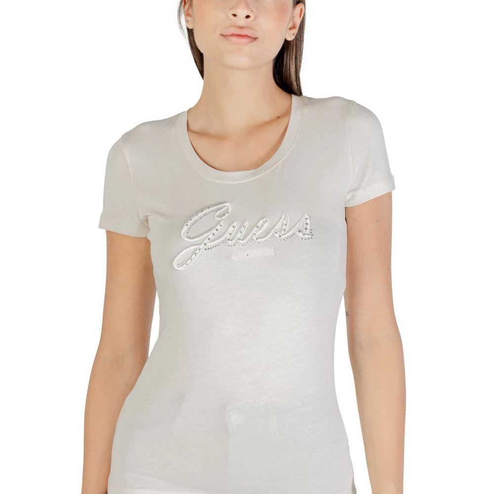 Guess Beige Cotton T-Shirt by Guess