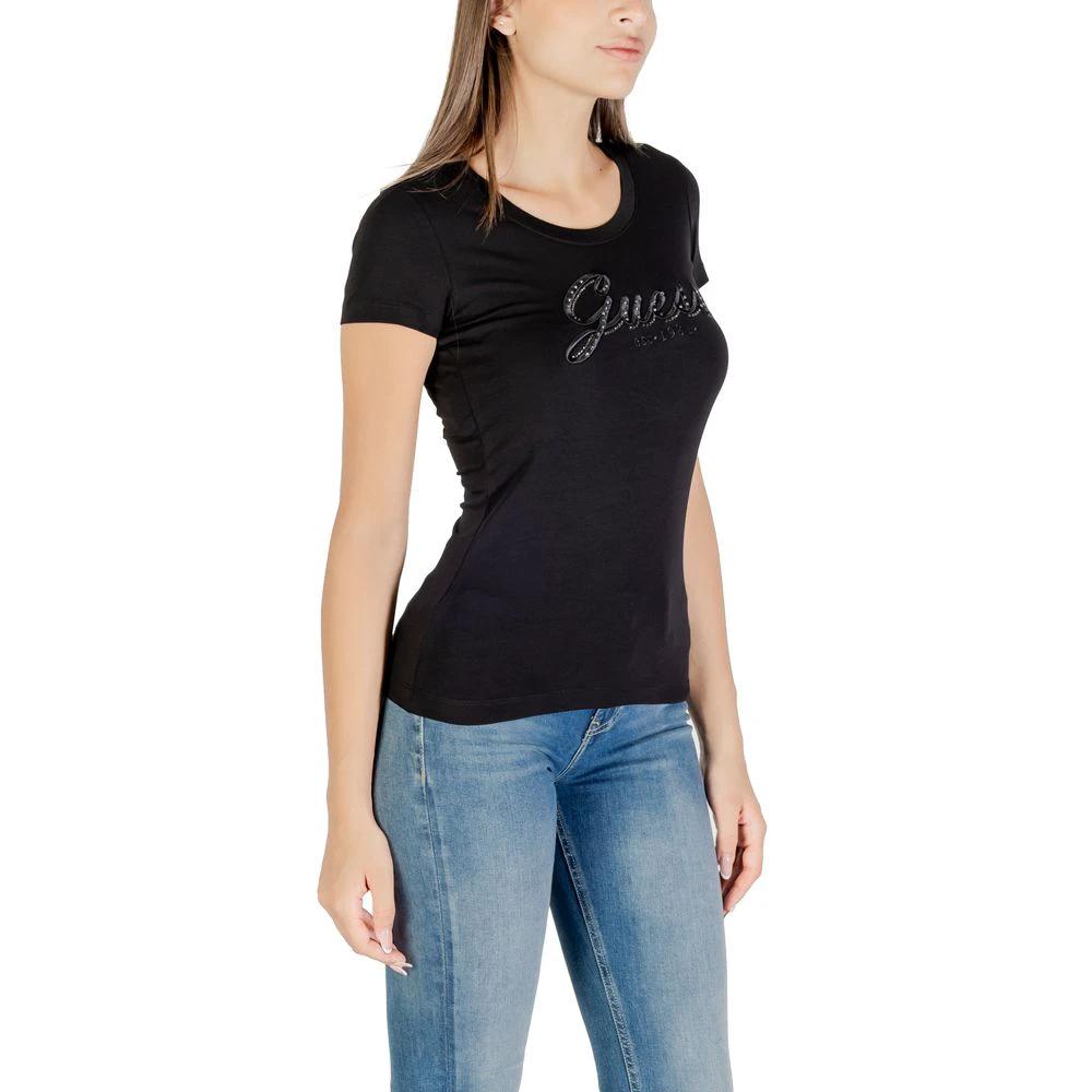 Guess Schwarzes Baumwoll-T-Shirt by Guess
