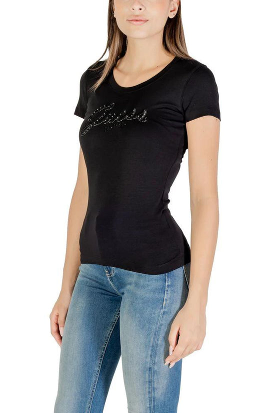 Guess Schwarzes Baumwoll-T-Shirt by Guess