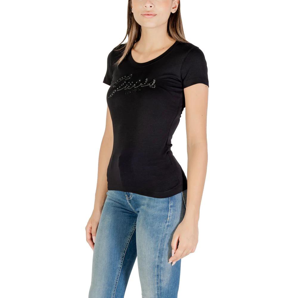 Guess Schwarzes Baumwoll-T-Shirt by Guess