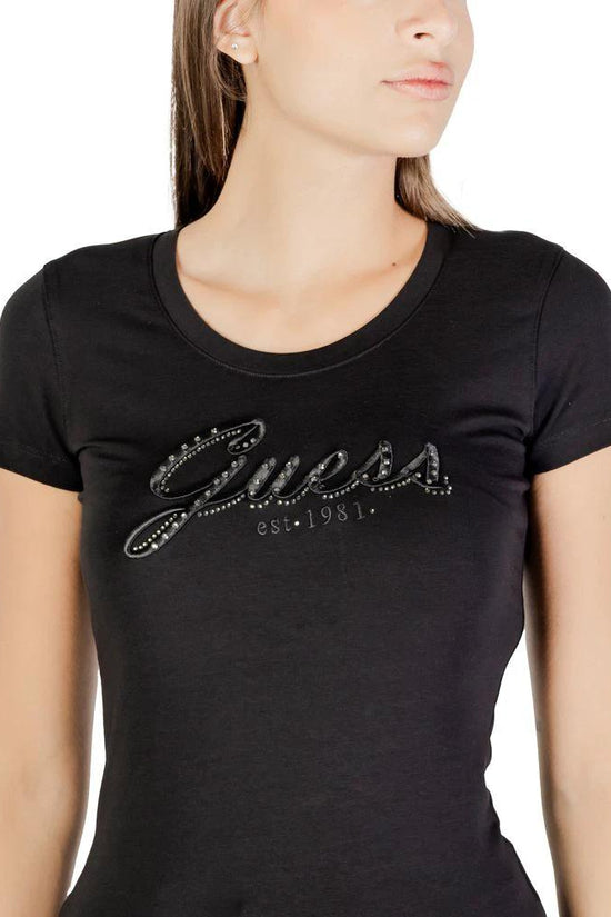 Guess Schwarzes Baumwoll-T-Shirt by Guess
