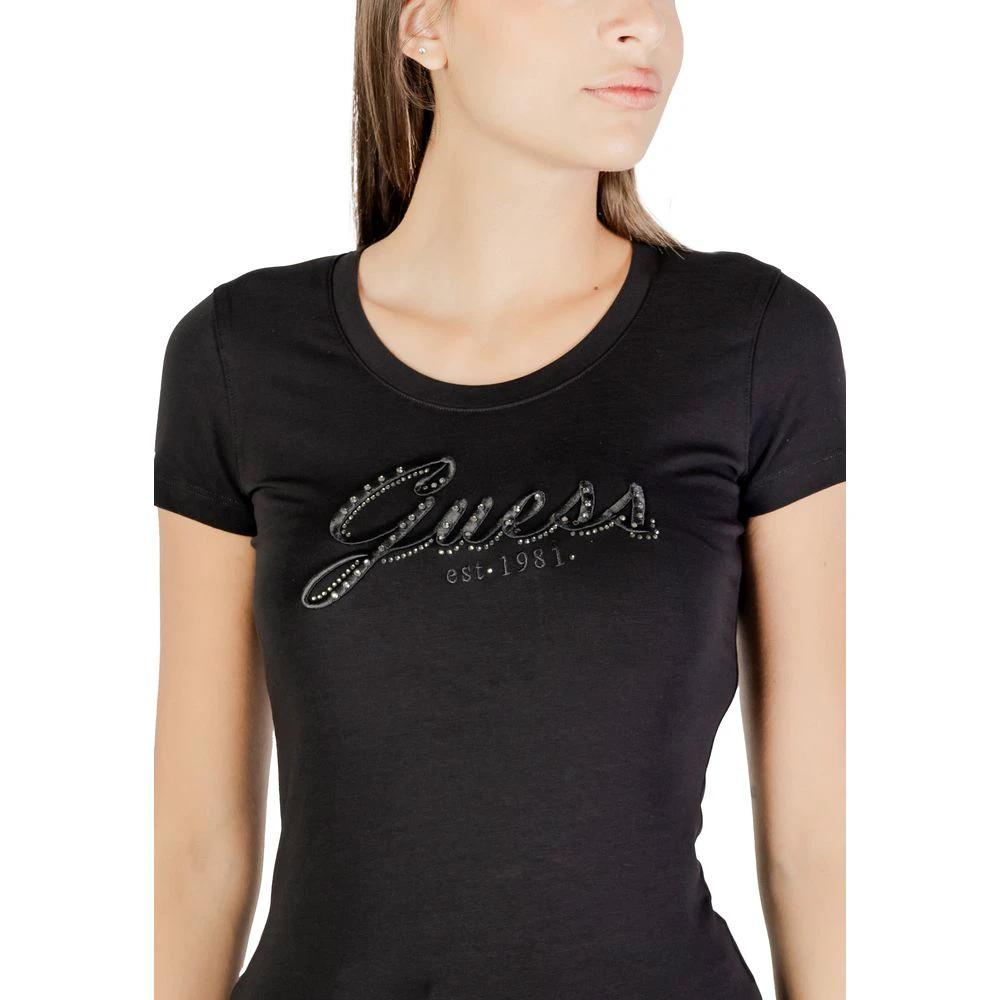 Guess Schwarzes Baumwoll-T-Shirt by Guess