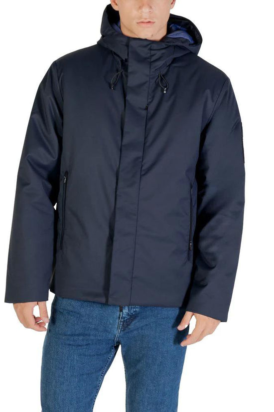 EA7 Emporio Armani Blauer Polyester-Mantel by EA7 Emporio Armani