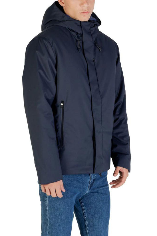 EA7 Emporio Armani Blauer Polyester-Mantel by EA7 Emporio Armani