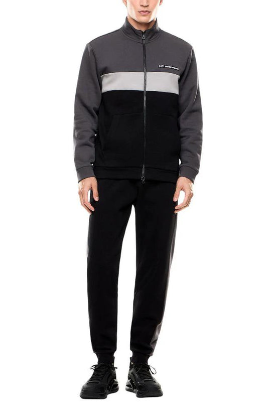 EA7 Emporio Armani Schwarzer Baumwoll-Trainingsanzug by EA7 Emporio Armani