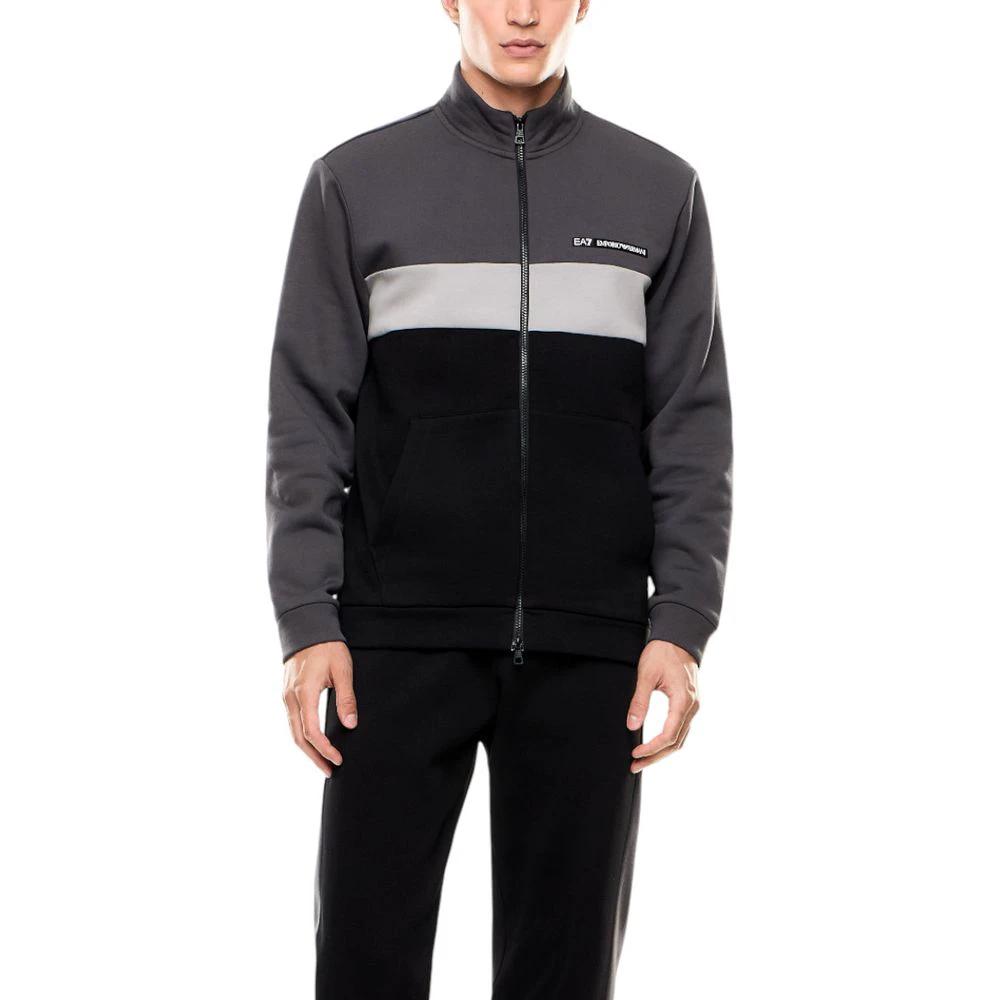 EA7 Emporio Armani Schwarzer Baumwoll-Trainingsanzug by EA7 Emporio Armani