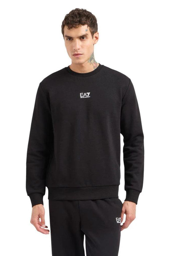 EA7 Emporio Armani Schwarzer Baumwoll-Sweatshirt by EA7 Emporio Armani