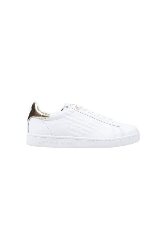 EA7 Emporio Armani Weiße Leder Low-Top-Sneaker by EA7 Emporio Armani