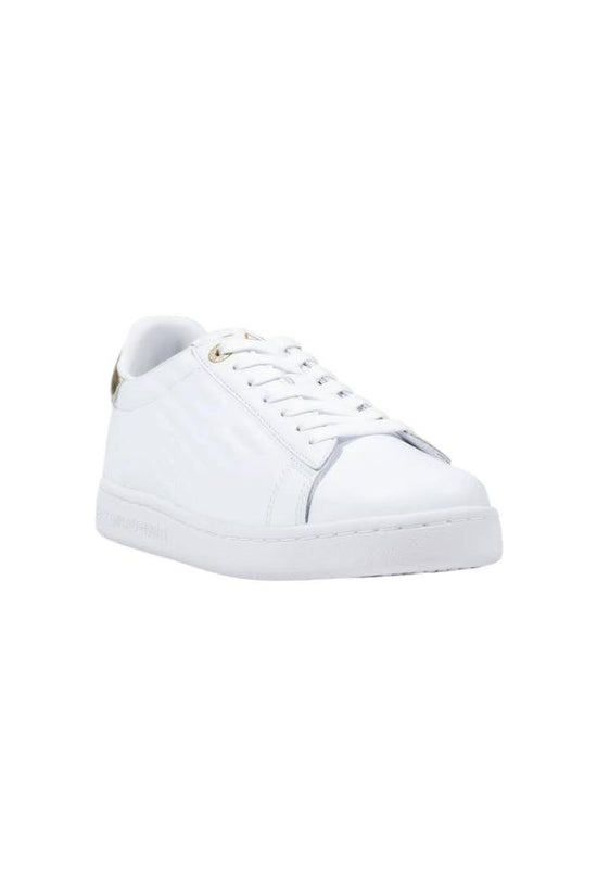 EA7 Emporio Armani Weiße Leder Low-Top-Sneaker by EA7 Emporio Armani