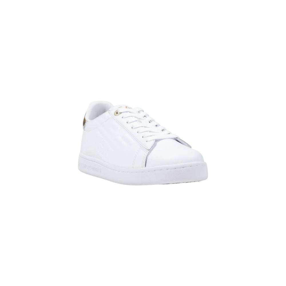 EA7 Emporio Armani Weiße Leder Low-Top-Sneaker by EA7 Emporio Armani