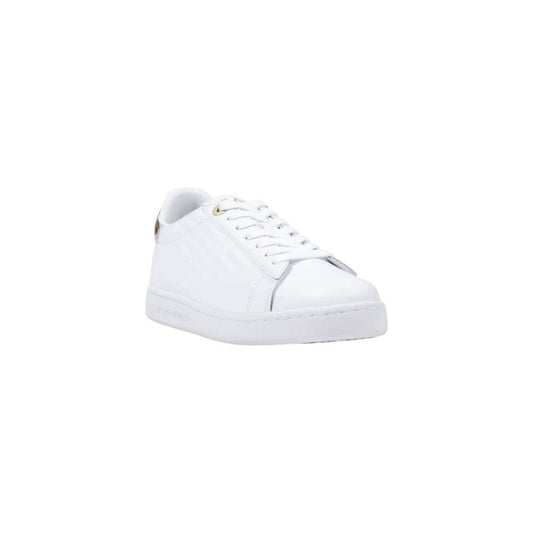 EA7 Emporio Armani Weiße Leder Low-Top-Sneaker by EA7 Emporio Armani