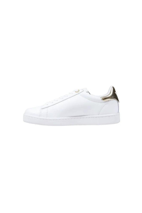 EA7 Emporio Armani Weiße Leder Low-Top-Sneaker by EA7 Emporio Armani