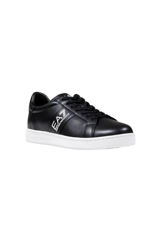 EA7 Emporio Armani Schwarze und weiße Leder-Sneaker by EA7 Emporio Armani