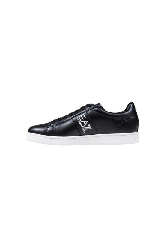 EA7 Emporio Armani Schwarze und weiße Leder-Sneaker by EA7 Emporio Armani