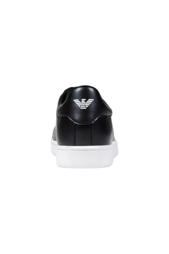 EA7 Emporio Armani Schwarze und weiße Leder-Sneaker by EA7 Emporio Armani