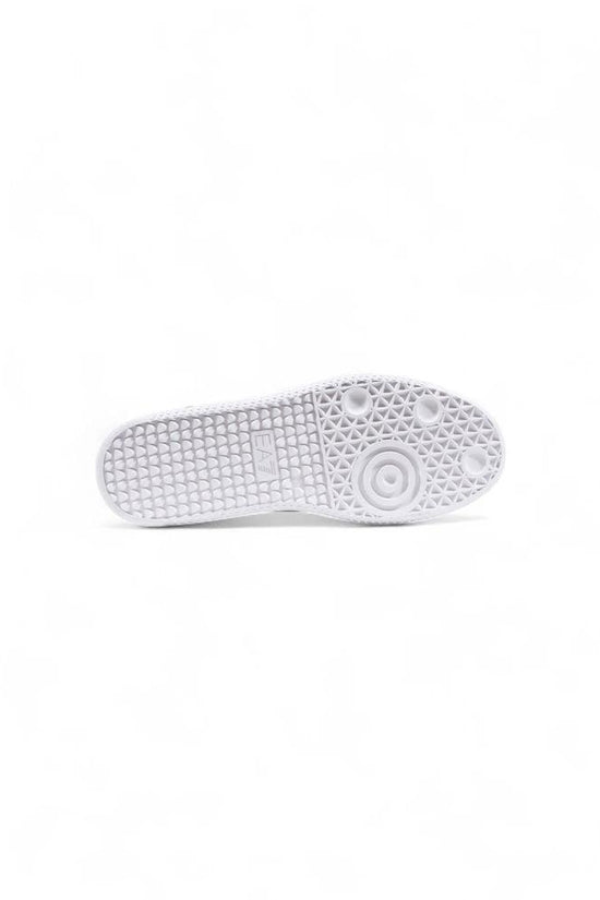 EA7 Emporio Armani Schwarze und weiße Leder-Sneaker im Athletic-Stil by EA7 Emporio Armani