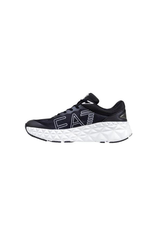 EA7 Emporio Armani Schwarze und weiße Sportschuhe aus Polyester by EA7 Emporio Armani