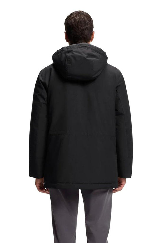 Hugo Boss Schwarze Polyester-Jacke in voller Länge by Hugo Boss
