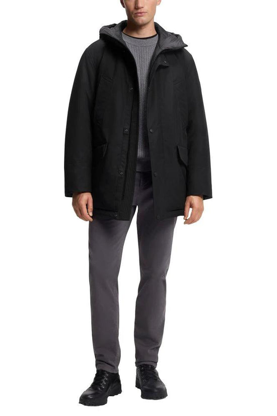 Hugo Boss Schwarze Polyester-Jacke in voller Länge by Hugo Boss