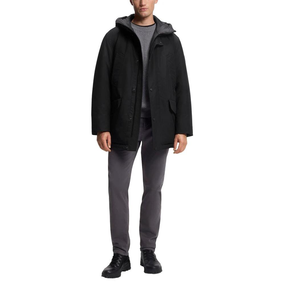 Hugo Boss Schwarze Polyester-Jacke in voller Länge by Hugo Boss