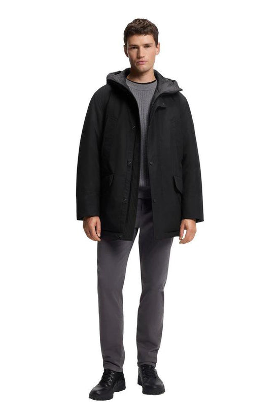 Hugo Boss Schwarze Polyester-Jacke in voller Länge by Hugo Boss