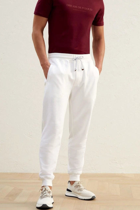Brunello Cucinelli Cucinelli Weiße Baumwoll-Jogginghose (Trainingshose) by Brunello Cucinelli Cucinelli