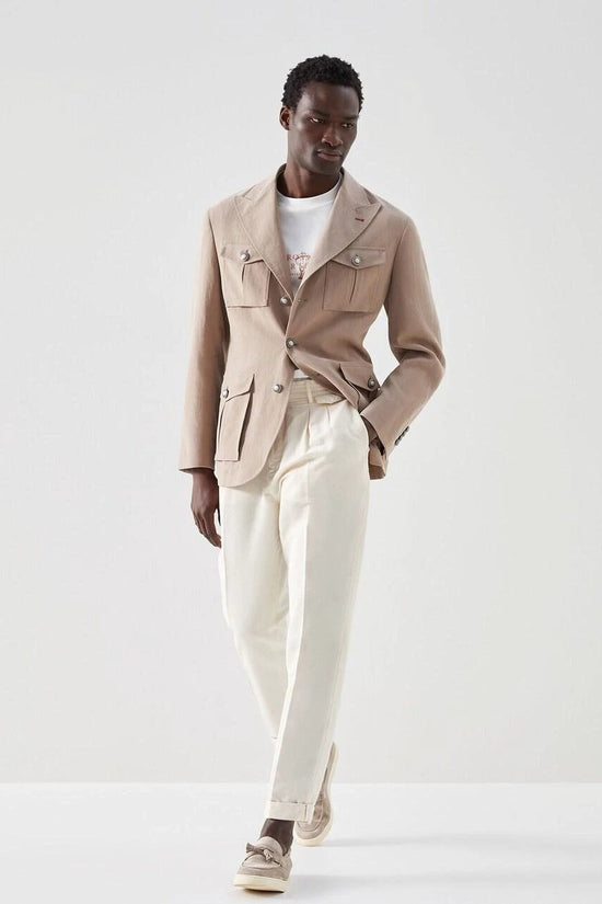 Brunello Cucinelli Cucinelli Braune Leinenjacken und Mäntel by Brunello Cucinelli Cucinelli