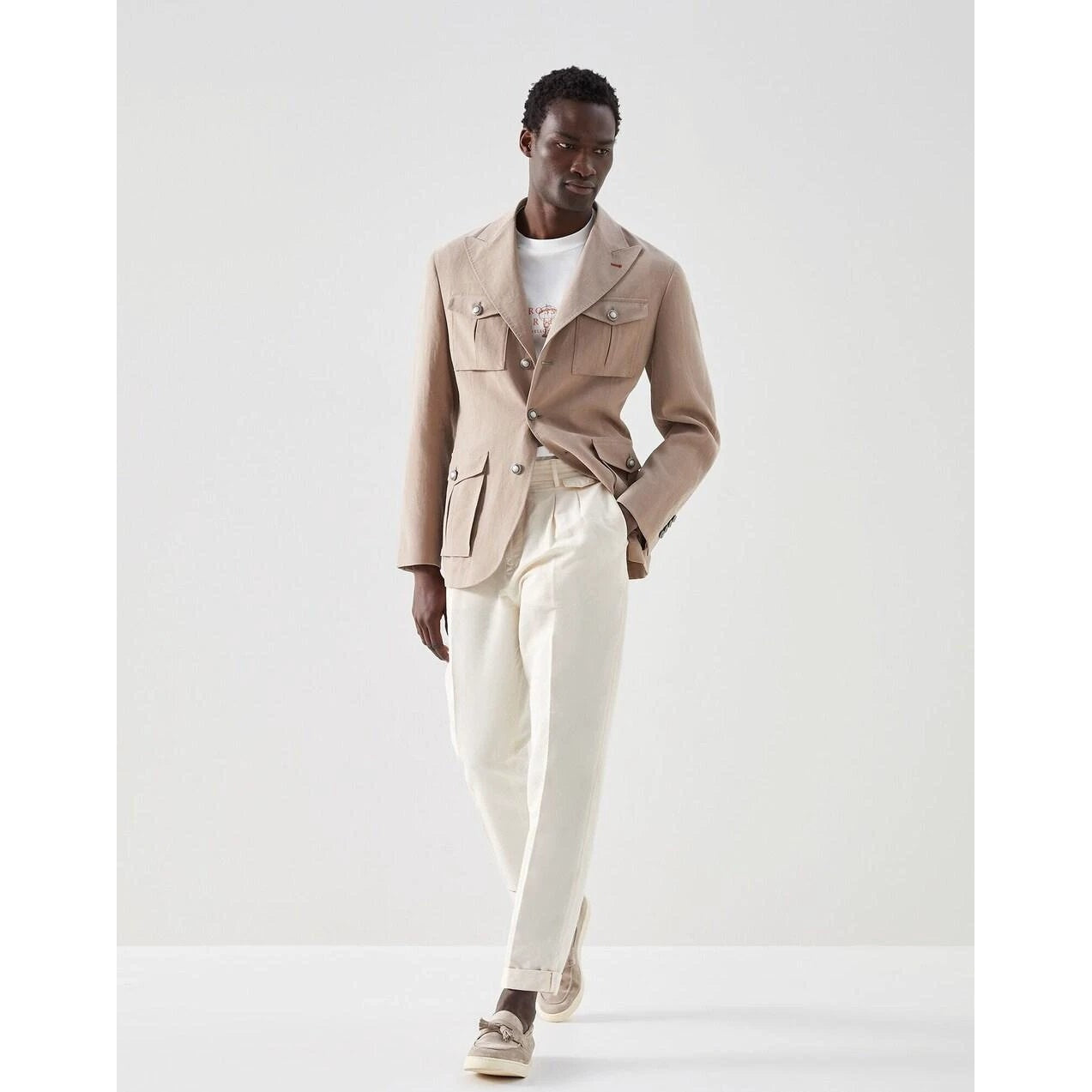 Brunello Cucinelli Cucinelli Braune Leinenjacken und Mäntel by Brunello Cucinelli Cucinelli