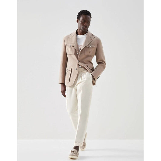 Brunello Cucinelli Cucinelli Braune Leinenjacken und Mäntel by Brunello Cucinelli Cucinelli