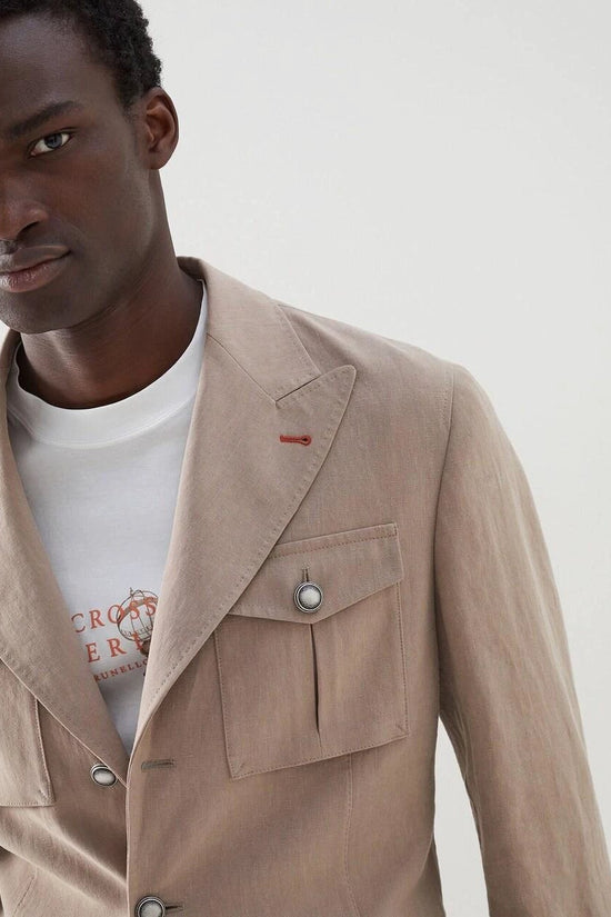 Brunello Cucinelli Braune Leinenjacken und Mäntel by Brunello Cucinelli