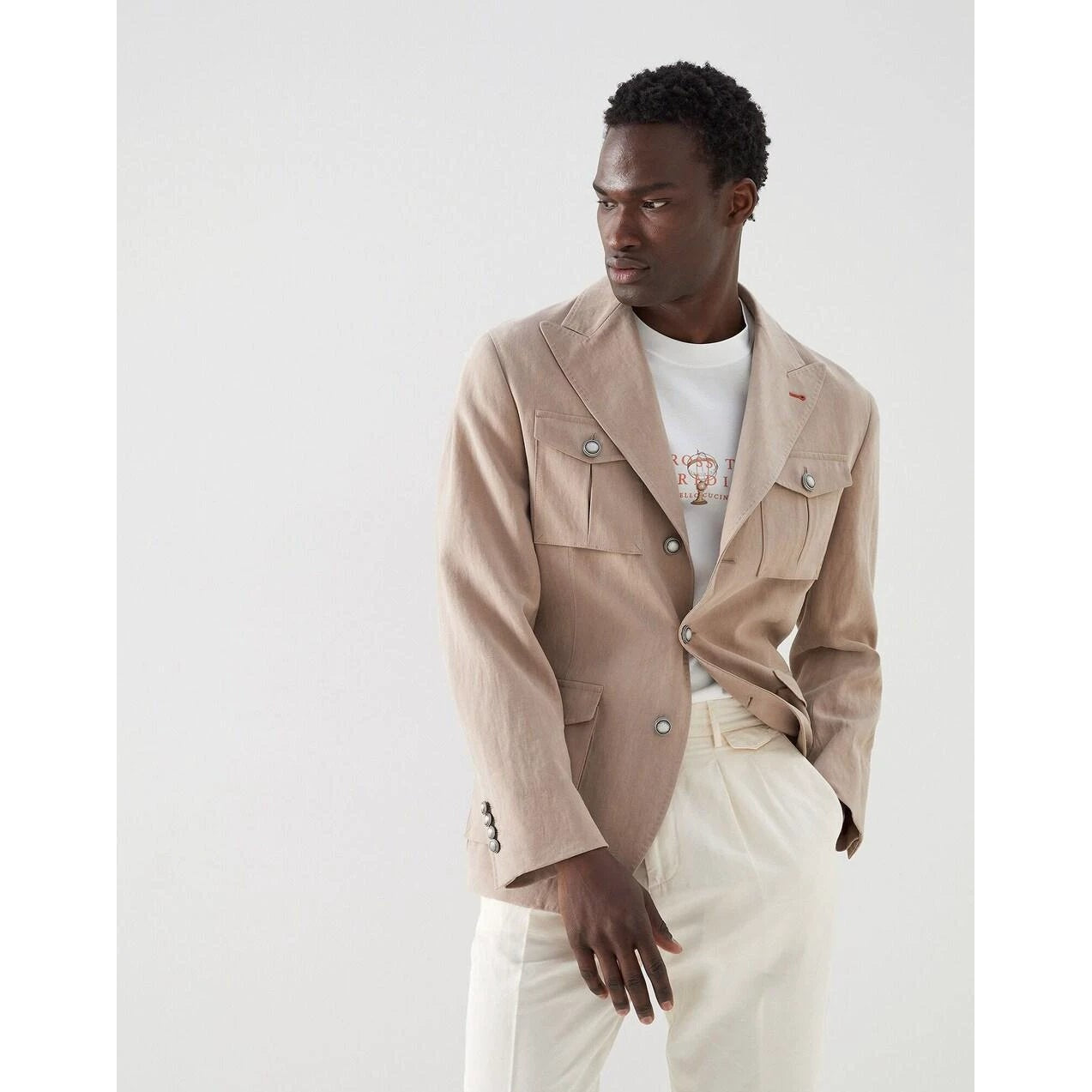 Brunello Cucinelli Braune Leinenjacken und Mäntel by Brunello Cucinelli