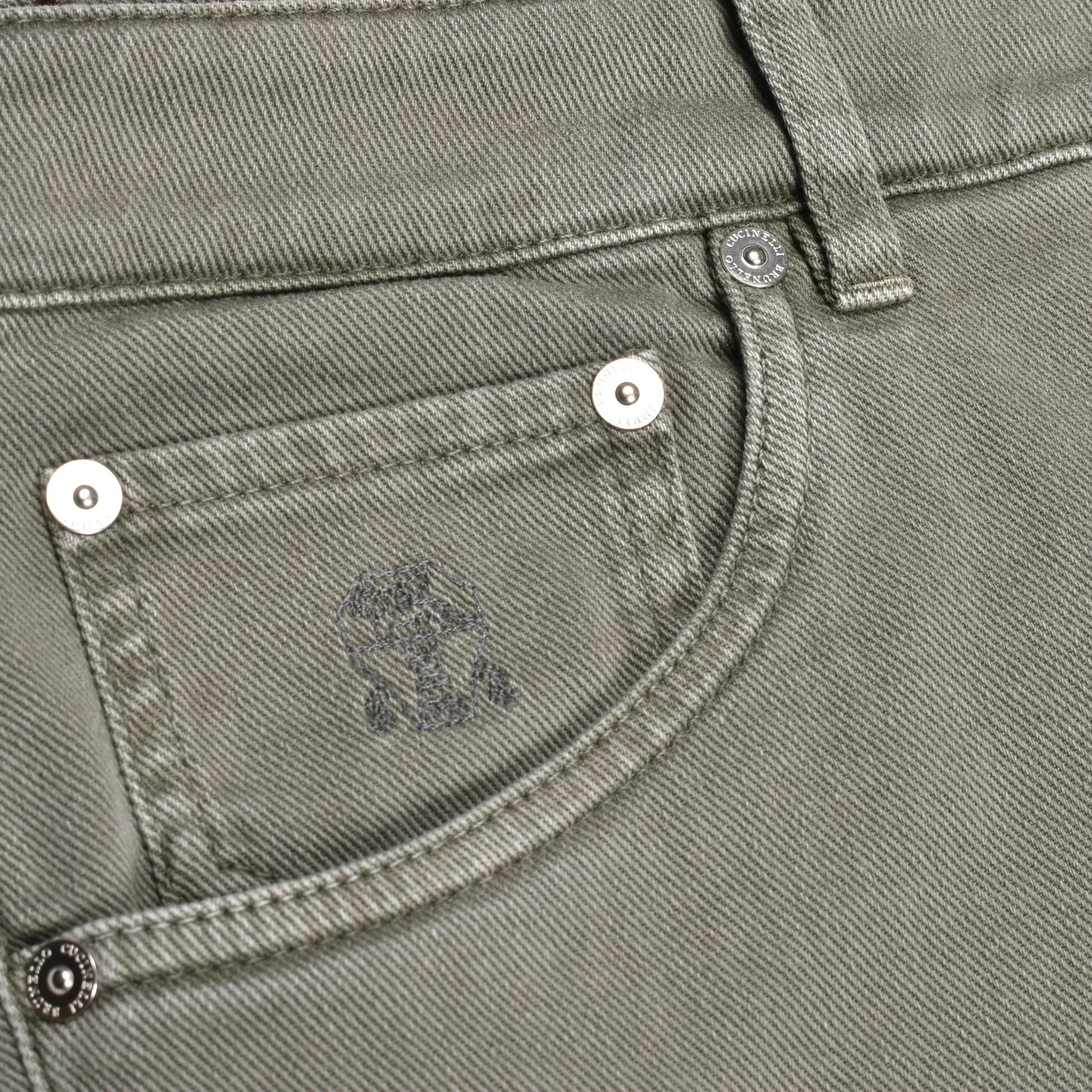 Brunello Cucinelli Jeans im Slim Fit-Schnitt aus Baumwolle im Military-Look by Brunello Cucinelli