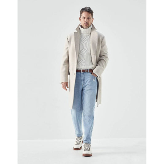 Brunello Cucinelli Cucinelli Grauer Seidenmantel by Brunello Cucinelli Cucinelli
