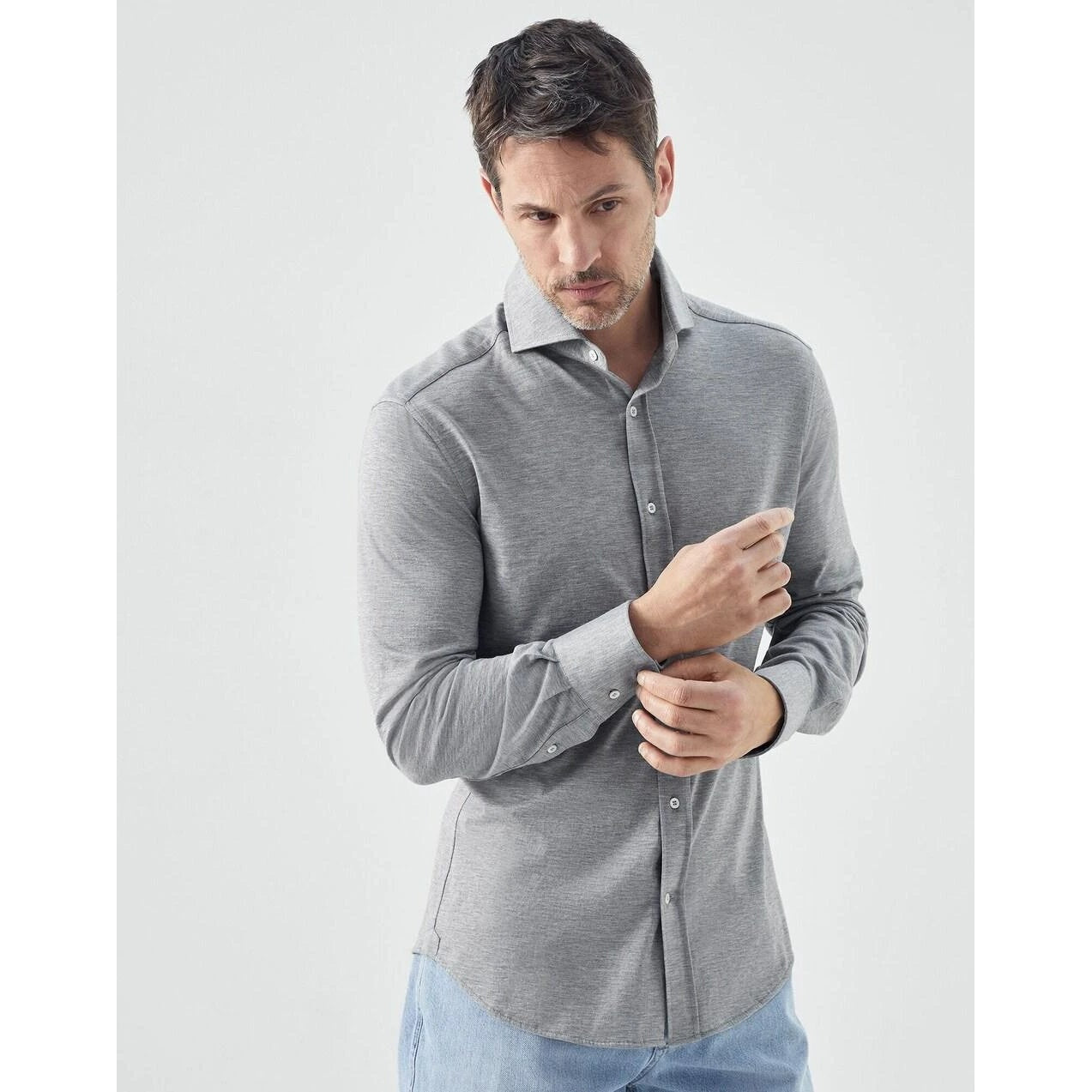Brunello Cucinelli Grauer Seidenmantel by Brunello Cucinelli