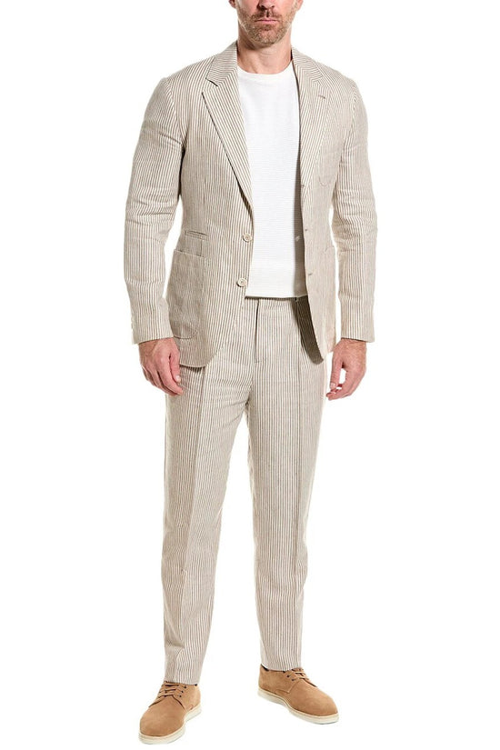 Brunello Cucinelli Cucinelli Brauner Leinen-Zweiteiler by Brunello Cucinelli Cucinelli