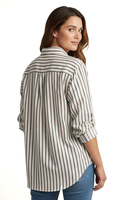 Brunello Cucinelli Zweifarbige Baumwoll-Muster-Bluse by Brunello Cucinelli