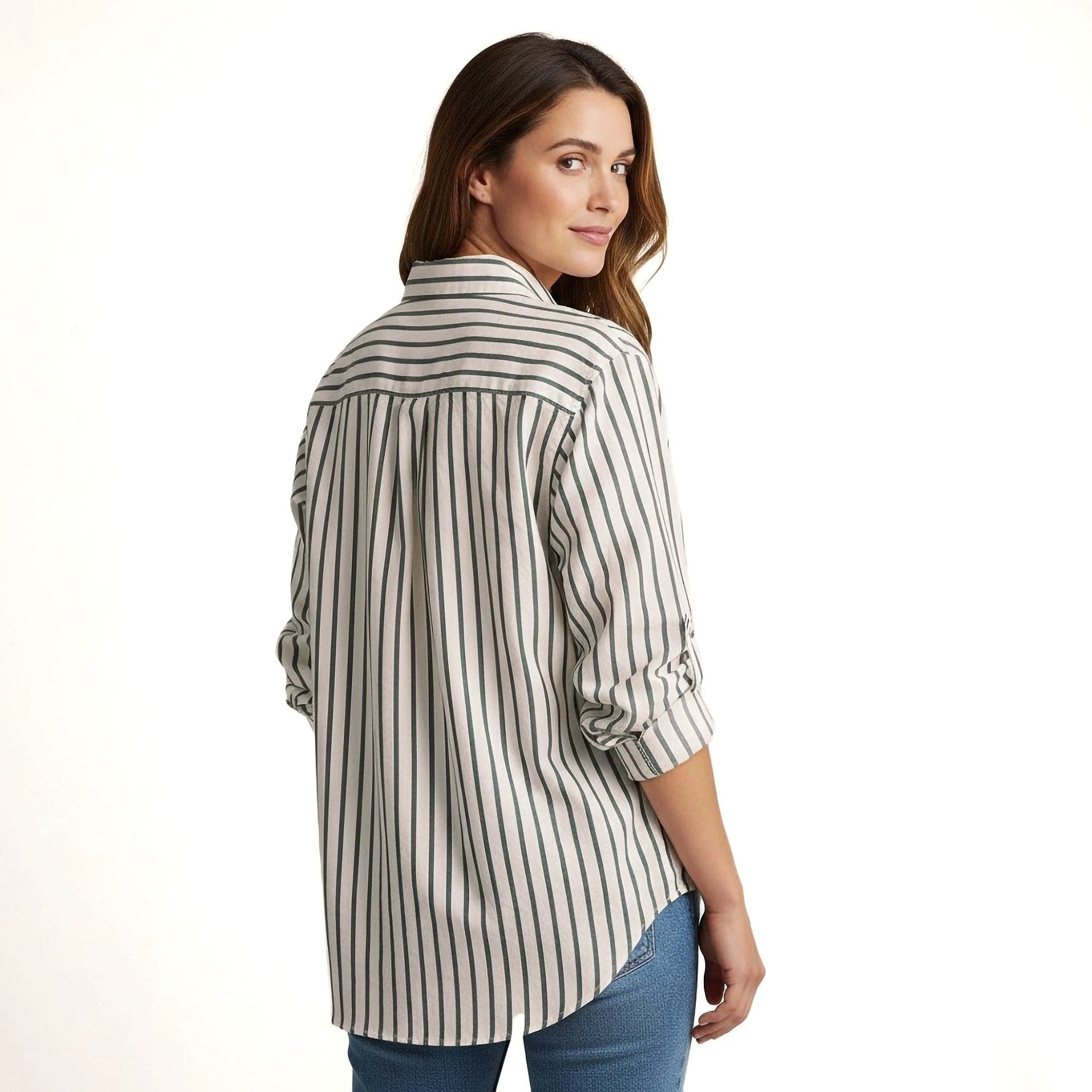 Brunello Cucinelli Zweifarbige Baumwoll-Muster-Bluse by Brunello Cucinelli