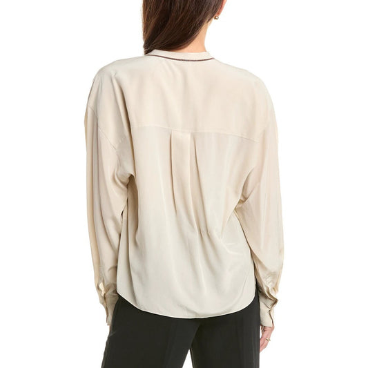 Brunello Cucinelli Beige Seidenbluse by Brunello Cucinelli