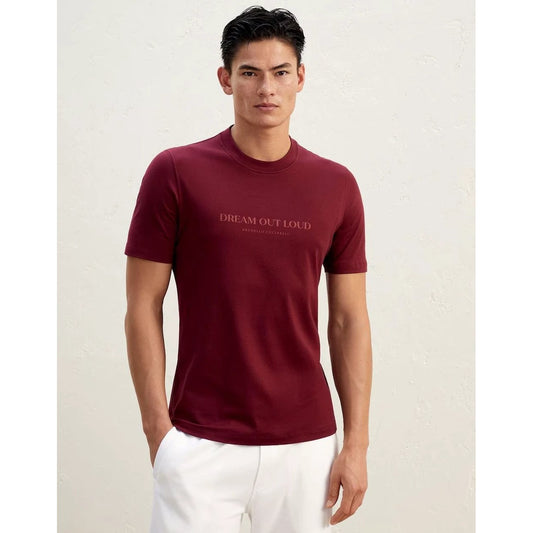 Brunello Cucinelli Cucinelli Burgunderfarbenes Baumwoll-T-Shirt by Brunello Cucinelli Cucinelli