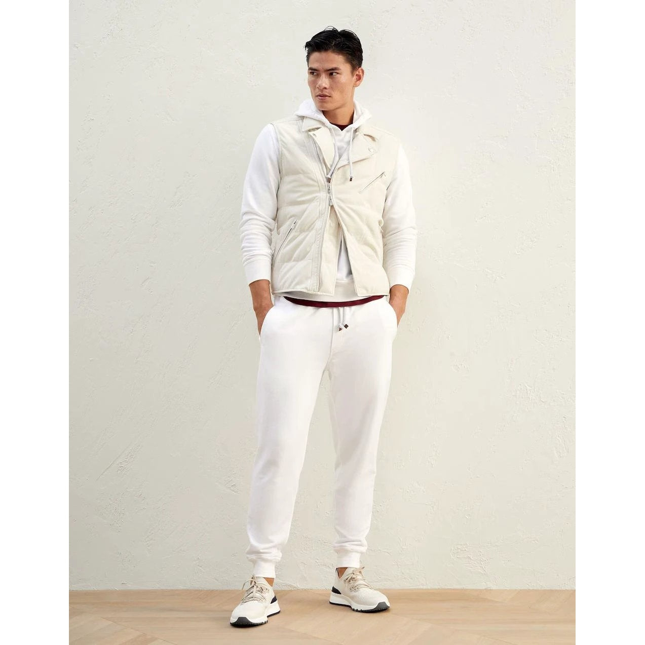 Brunello Cucinelli Burgunderfarbenes Baumwoll-T-Shirt by Brunello Cucinelli