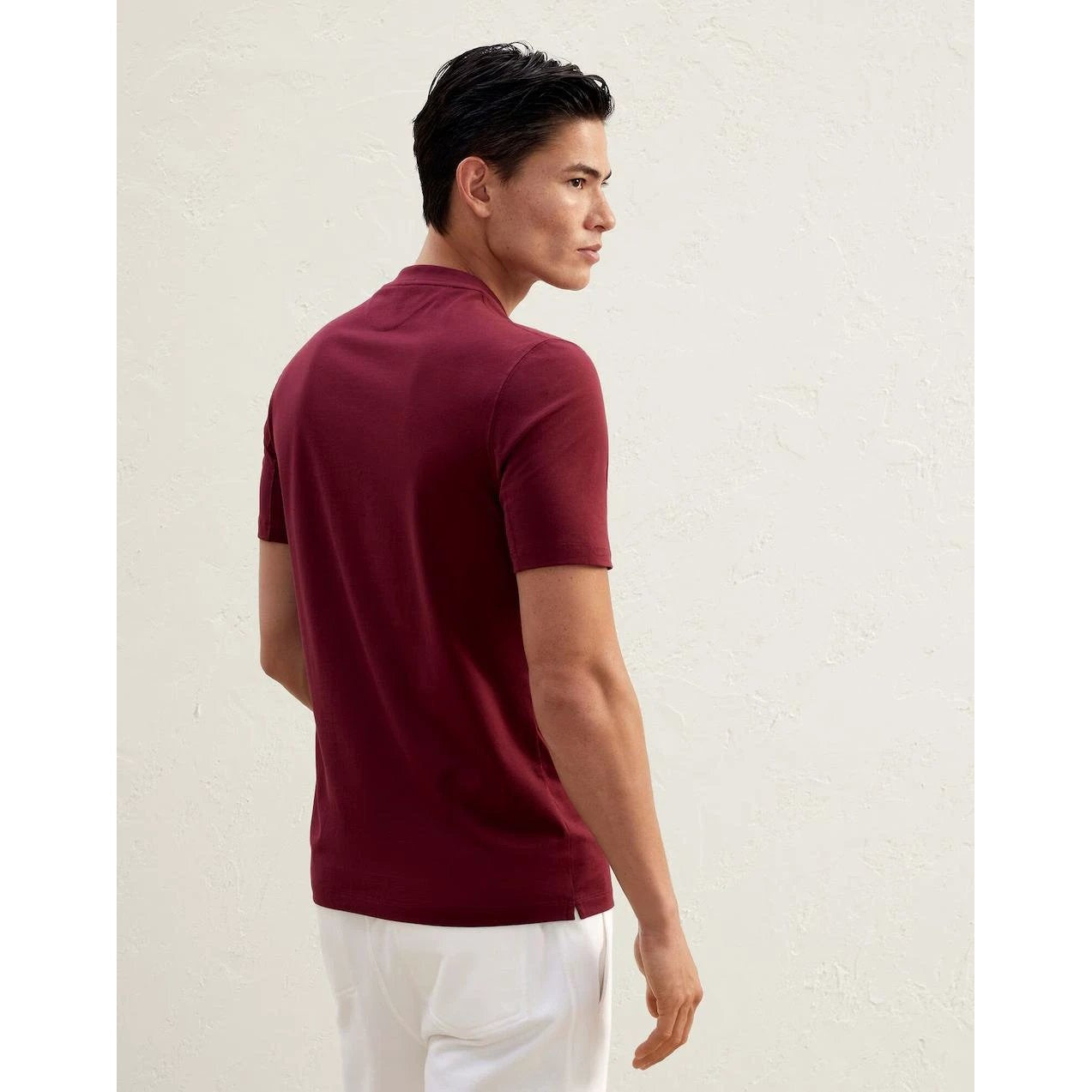 Brunello Cucinelli Burgunderfarbenes Baumwoll-T-Shirt by Brunello Cucinelli