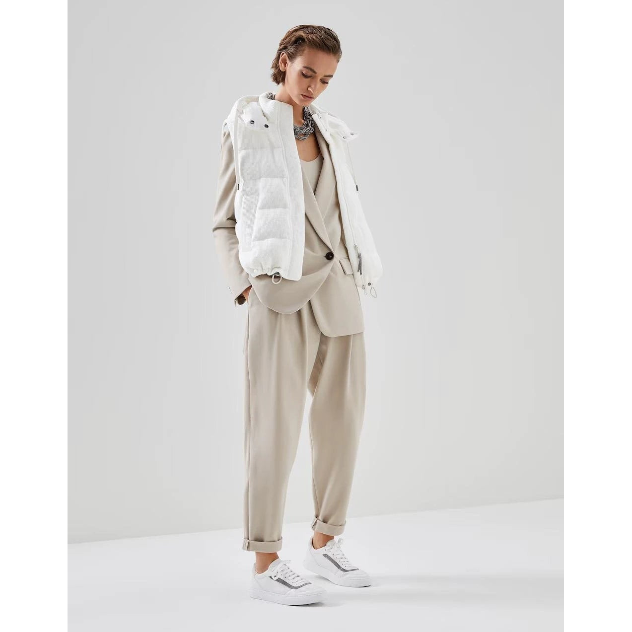 Brunello Cucinelli Zweifarbiger Baumwollblazer by Brunello Cucinelli