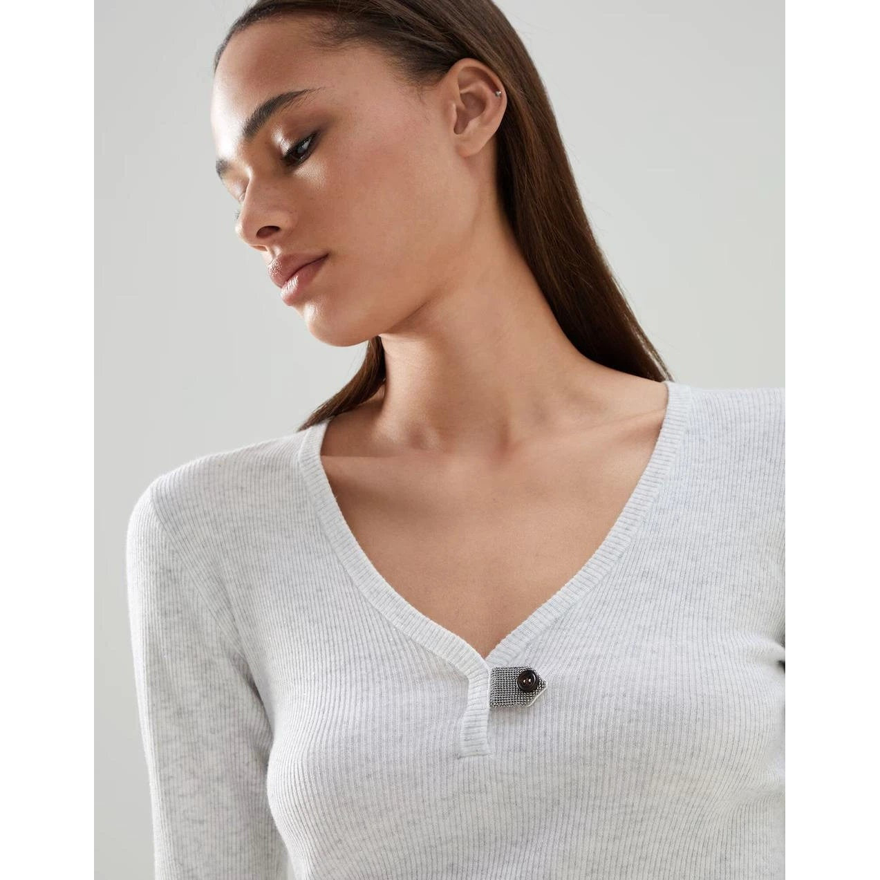 Brunello Cucinelli Weiße Kaschmirbluse by Brunello Cucinelli
