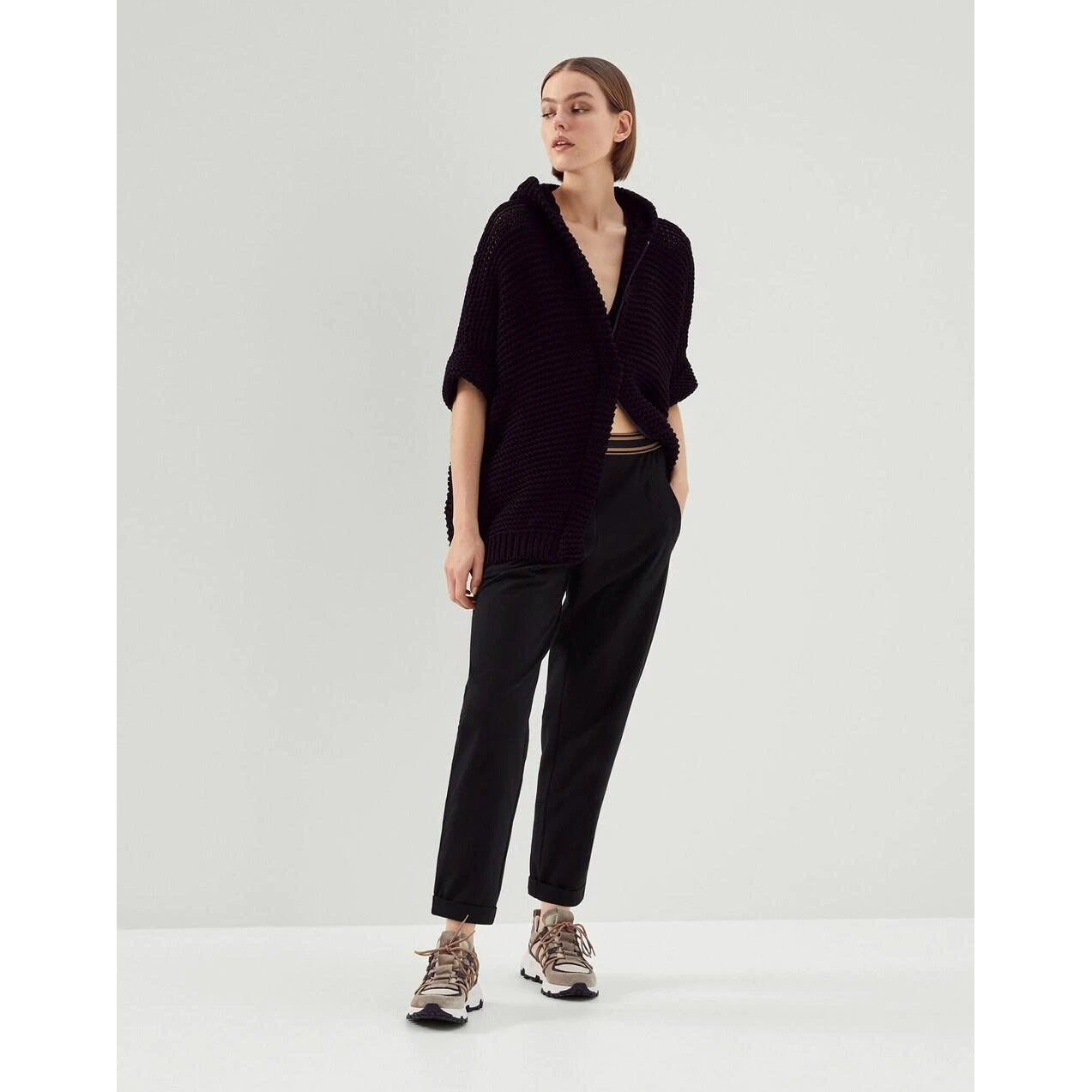 Brunello Cucinelli Schwarzer Baumwoll-Sport-BH by Brunello Cucinelli