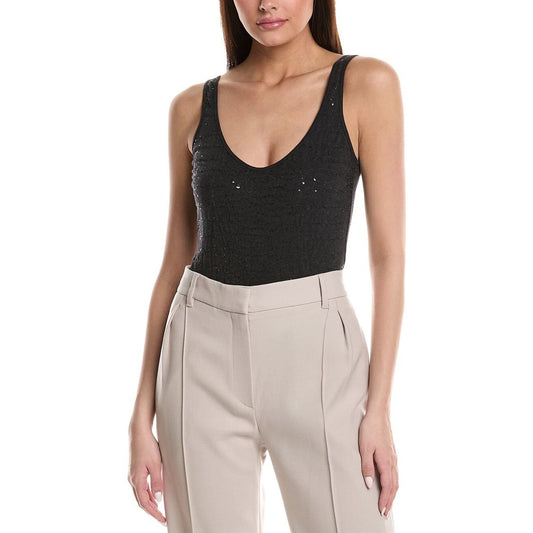 Brunello Cucinelli Cucinelli Grauer Baumwoll-Body by Brunello Cucinelli Cucinelli